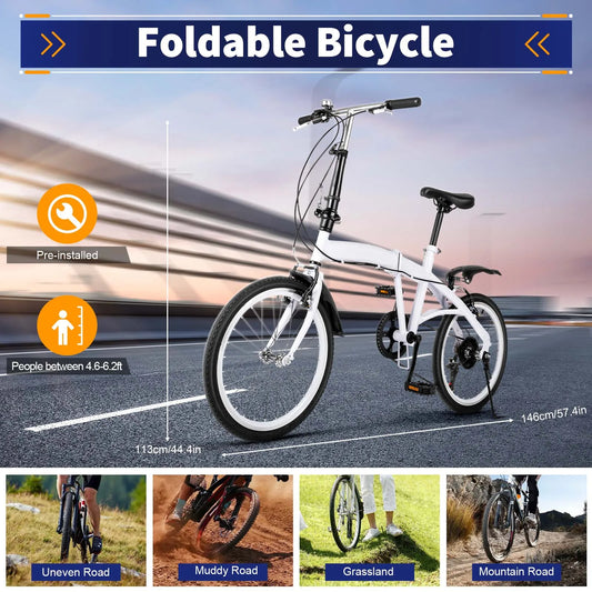 20" 6-Speed Foldable Bicycle