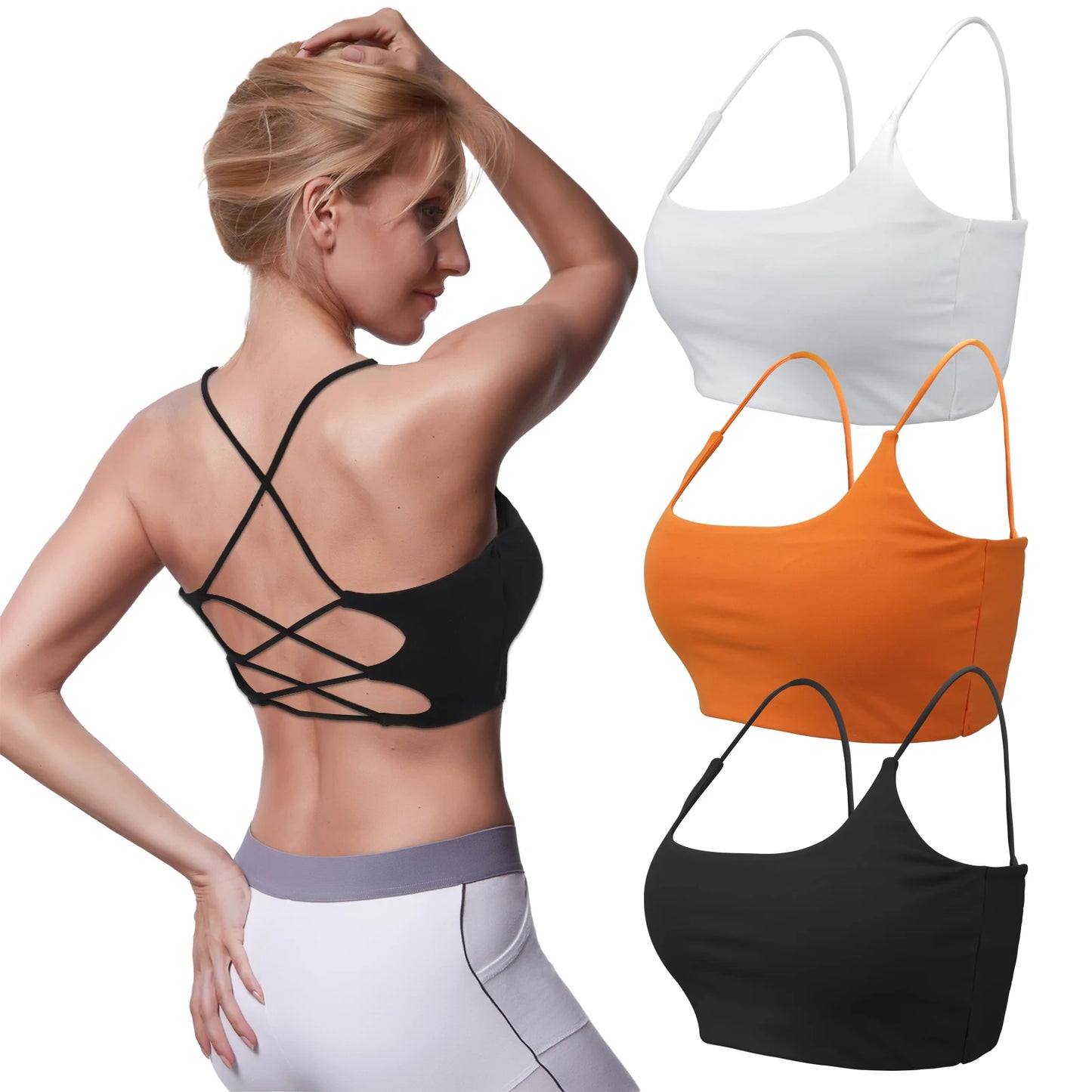 3 PCS Seamless Yoga support Bra for Workout