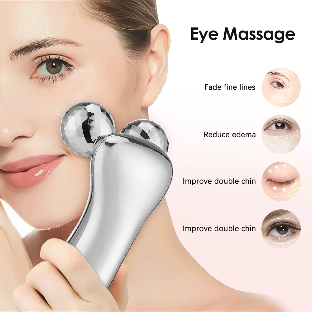 Microcurrent Pulse Neck Face 4D Roller Massager Facial Lifting