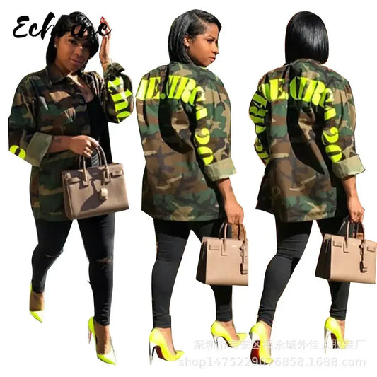 Women's Green Camouflage Jackets